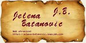 Jelena Batanović vizit kartica